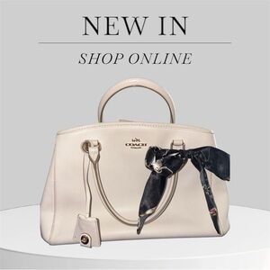 Coach Ivory Satchel with Black Accent